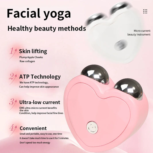 3D Microcurrent Face Massager – Mini Facial Lifting Roller with Sonic Vibration & Skin Tightening