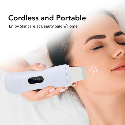 Luna Glow™ Ultrasonic Skin Scrubber – Deep Facial Cleansing & Lifting Spatula