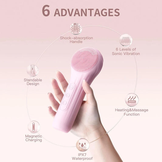 Luna Glow™ Sonic Waterproof Facial Cleansing Brush – Deep Pore & Skin Renewal Device