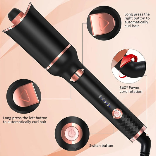 Automatic Rotating Air Hair Curler – Ceramic Auto Curling Iron, Spin Wind Styler, Fast Heating Curl Machine for Effortless Curls