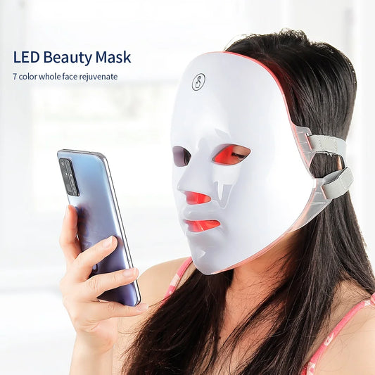 Luna Glow™ LED 7-Color Rejuvenation Mask – Wireless Facial Therapy